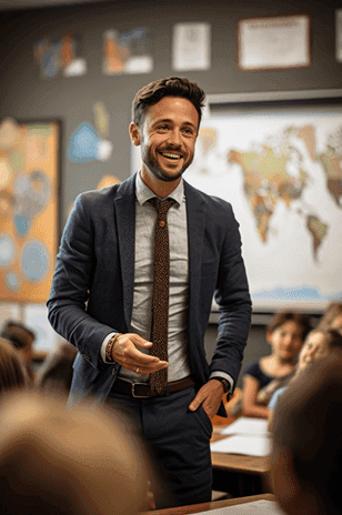 Professional instructor teaching